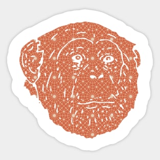 Monkey Silhouette with Pattern Sticker